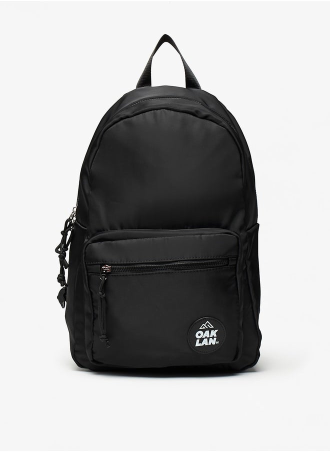 Oaklan by Shoexpress - Logo Applique Backpack with Adjustable Straps - 36x30x15 cm - Image 1