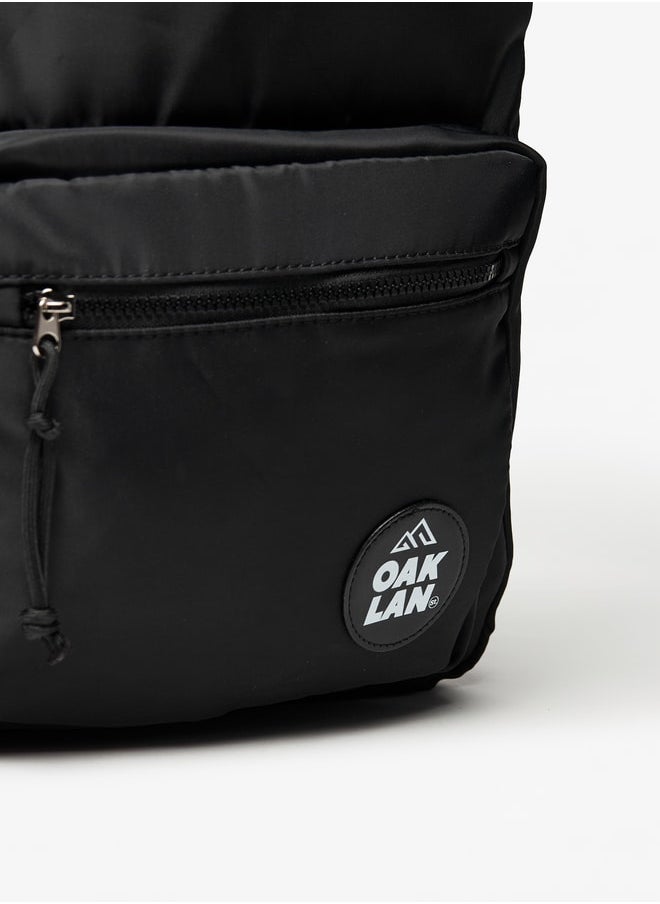 Oaklan by Shoexpress - Logo Applique Backpack with Adjustable Straps - 36x30x15 cm - Image 1