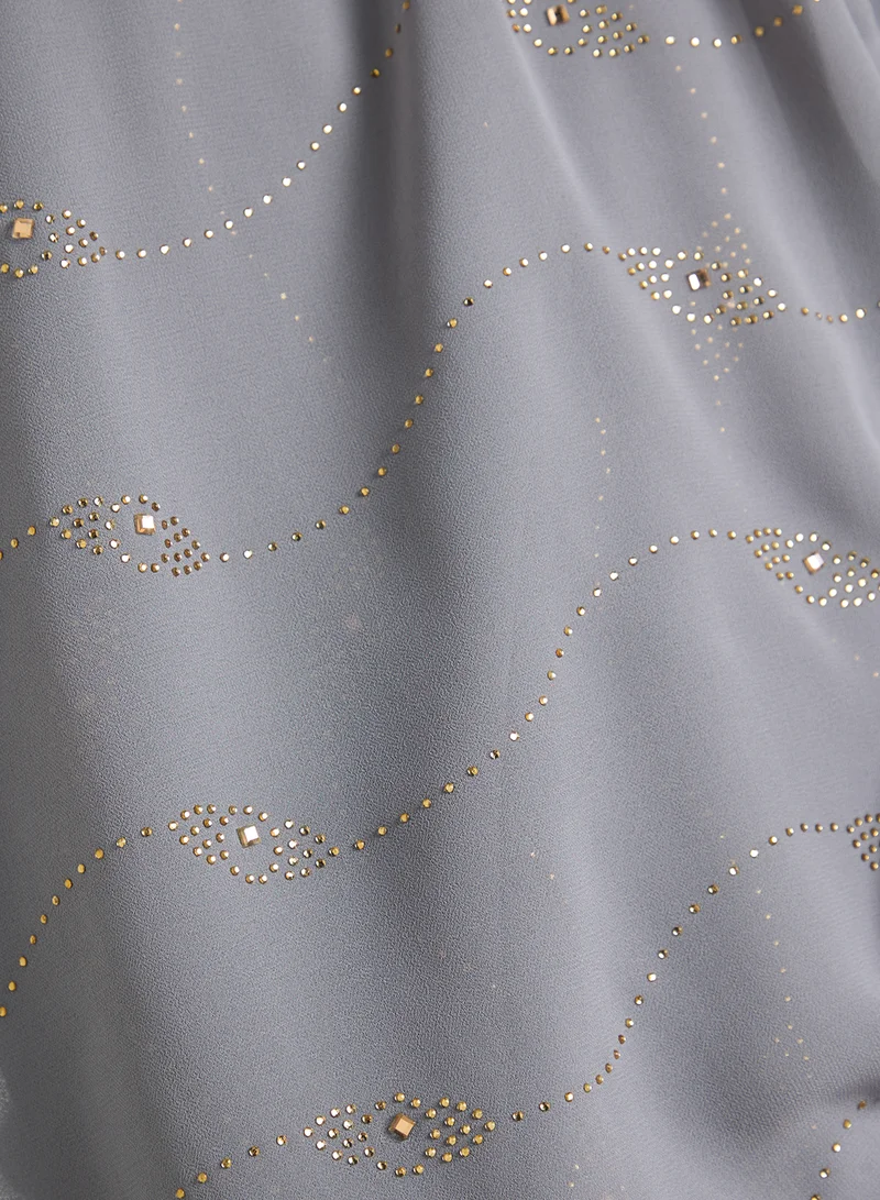 Khizana Embellished Wavy Pattern Long Hijab Scarf
