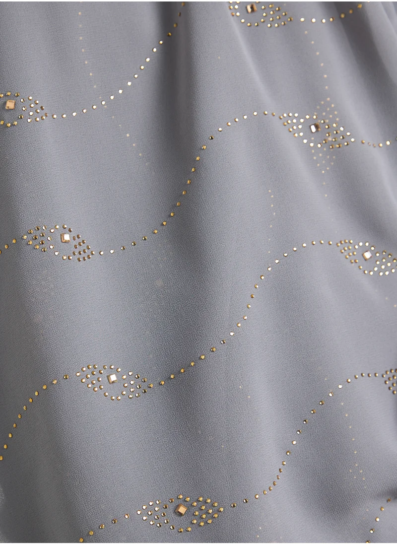 Khizana Embellished Wavy Pattern Long Hijab Scarf