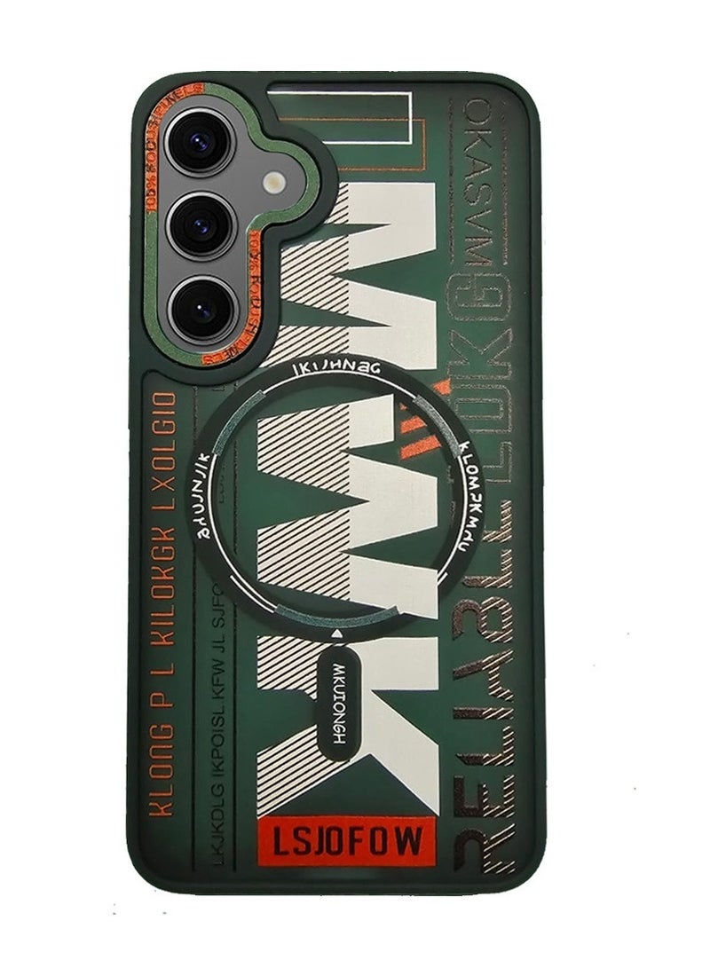 Techie Aesthetic Translucent TPU MWK Magnetic Magsafe Case with Raised Camera Lens Protector for Samsung Galaxy S24 Plus - Green - Image 2