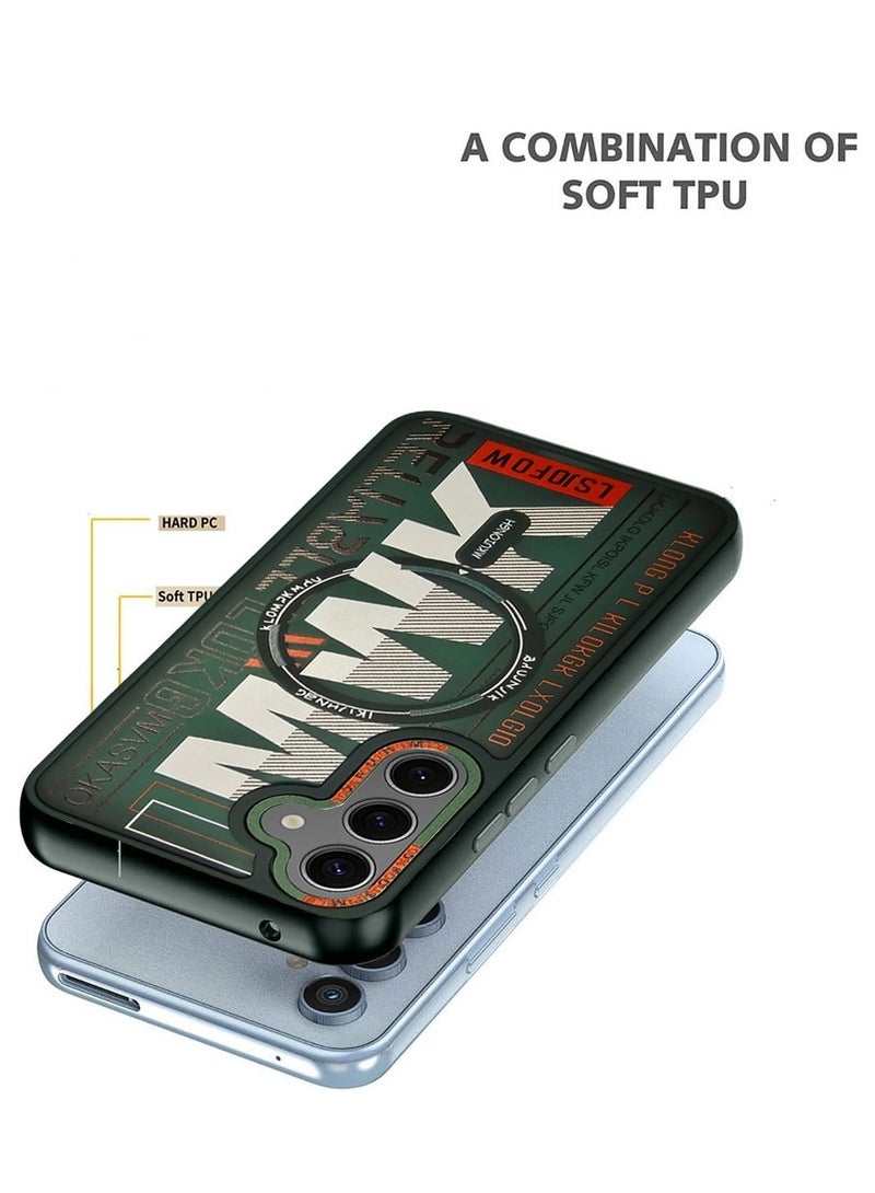 Techie Aesthetic Translucent TPU MWK Magnetic Magsafe Case with Raised Camera Lens Protector for Samsung Galaxy S24 Plus - Green - Image 4