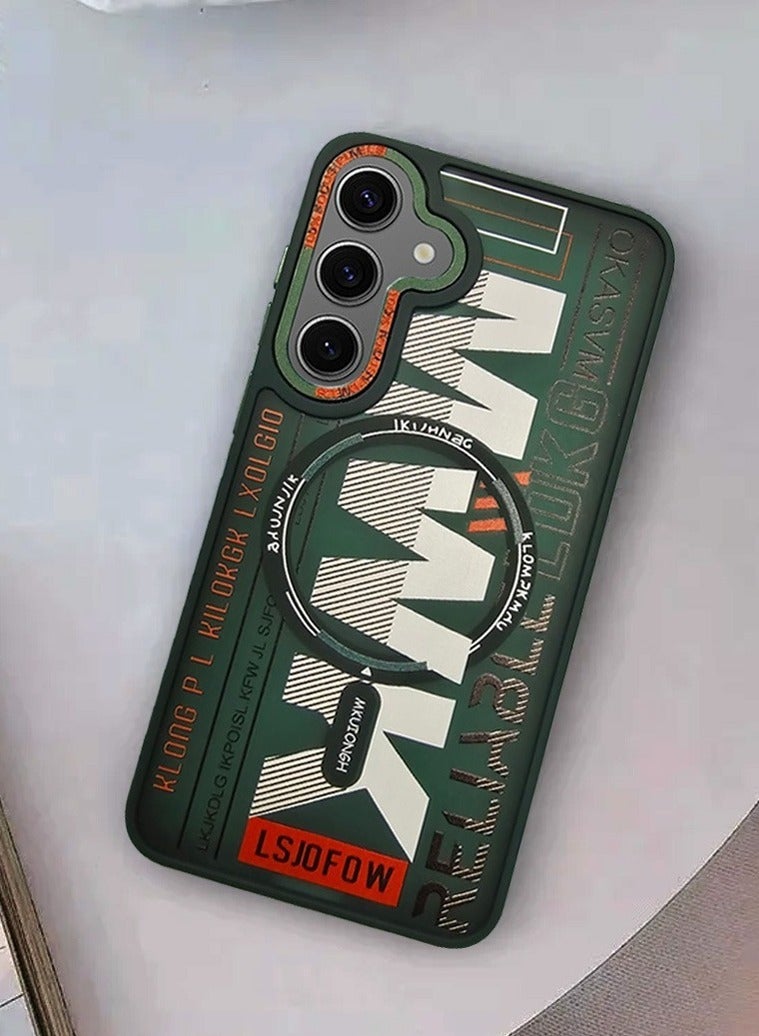 Techie Aesthetic Translucent TPU MWK Magnetic Magsafe Case with Raised Camera Lens Protector for Samsung Galaxy S24 Plus - Green - Image 5