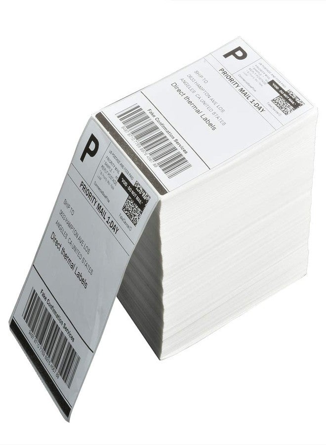 FungLam 4" x 6" Direct Thermal Shipping Labels - Pack of 500 Fanfold Labels - White Perforated, Permanent-Adhesive, Compatible Zebra & Rollo Thermal Label Printer - Image 3