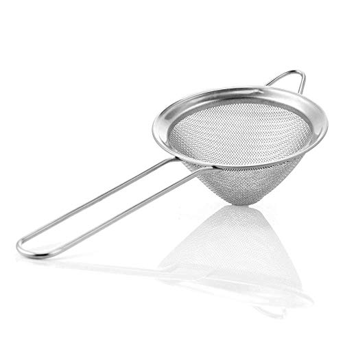 NJ Cocktail Stainless Steel Fine Mesh Strainer for Food, Tea, Bar Strainer 3 inch - Image 1