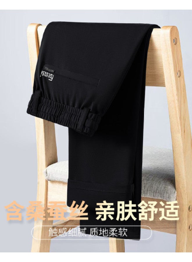 FOLUNSI men's Casual Pants - Elastic Waist Straight Leg Versatile Everyday Office Trousers - Image 1