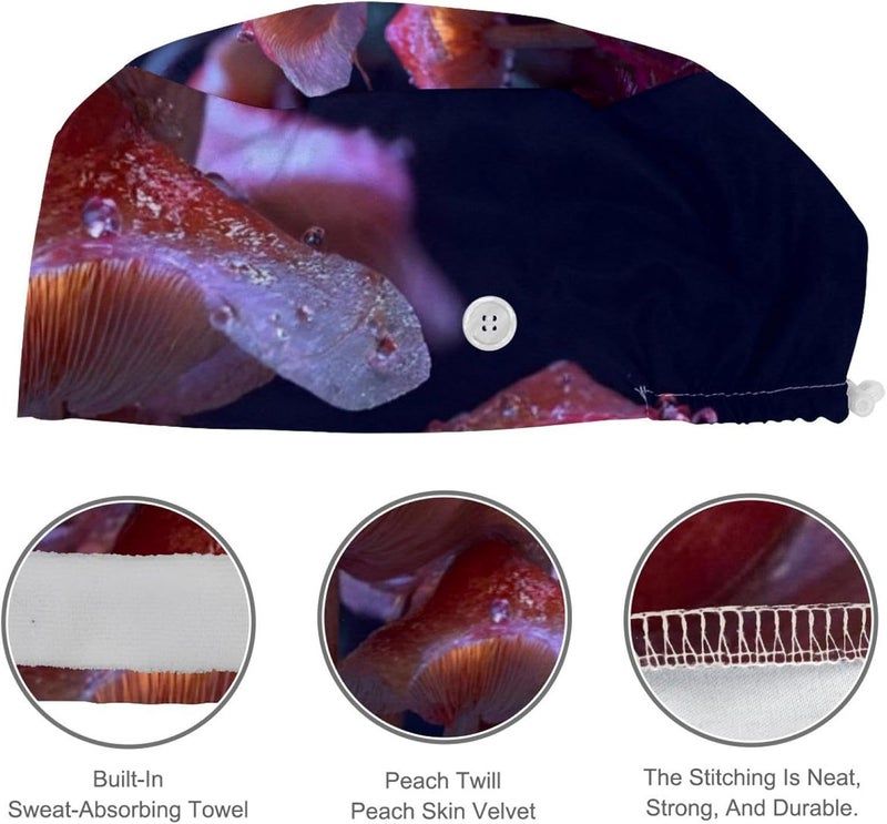 Women and Men's Surgical Cap 4 Packs Daisy on Old Wooden (1) Working Hat One Size - Image 4