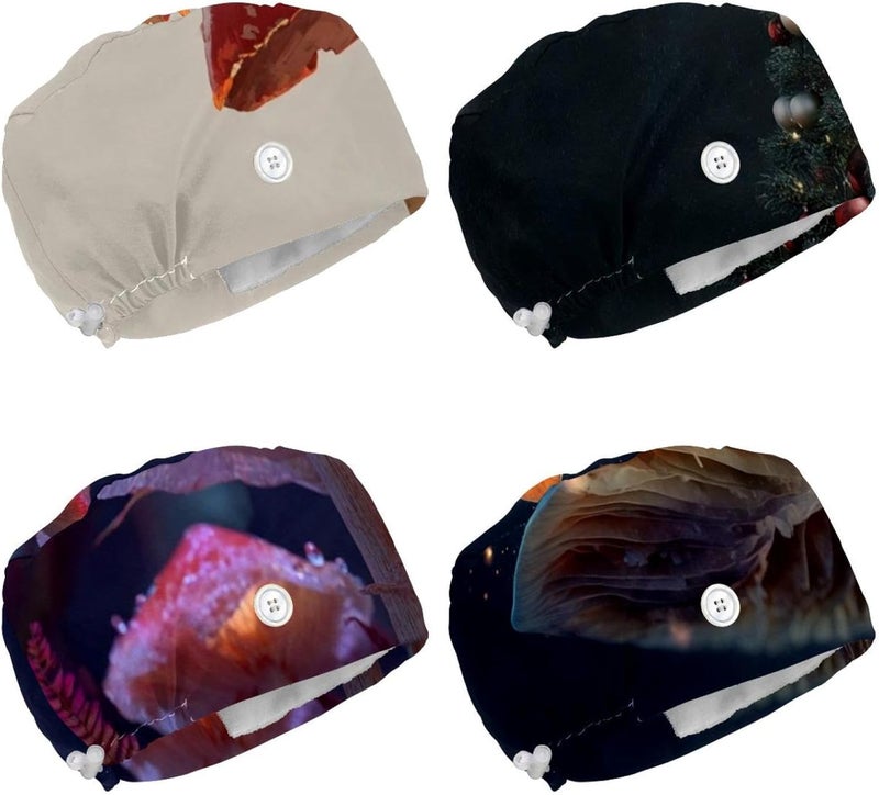 Women and Men's Surgical Cap 4 Packs Daisy on Old Wooden (1) Working Hat One Size - Image 1