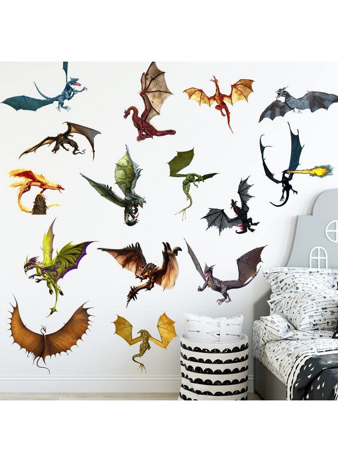 WOYINIS 3D Fantasy Dragon Wall Decal Peel & Stick Dragon Flying Wall Stickers Removable Vinyl Wall Art Decor for Kids Living Room Classroom Nursery Decoration - Image 1