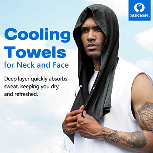 Sukeen Cooling Hoodie Towel for Men, Cooling Towels for Neck and Face, Cools When Wet Cooling Neck Wraps, Sport Workout Camping Cycling Cool Towel for Hot Weather - Image 2