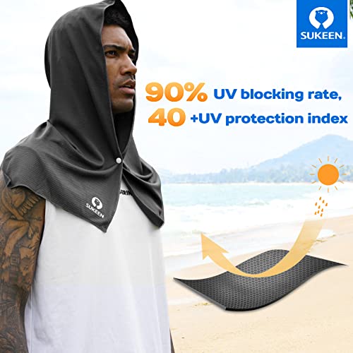 Sukeen Cooling Hoodie Towel for Men, Cooling Towels for Neck and Face, Cools When Wet Cooling Neck Wraps, Sport Workout Camping Cycling Cool Towel for Hot Weather - Image 5