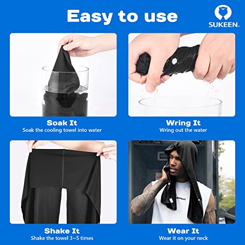 Sukeen Cooling Hoodie Towel for Men, Cooling Towels for Neck and Face, Cools When Wet Cooling Neck Wraps, Sport Workout Camping Cycling Cool Towel for Hot Weather - Image 3
