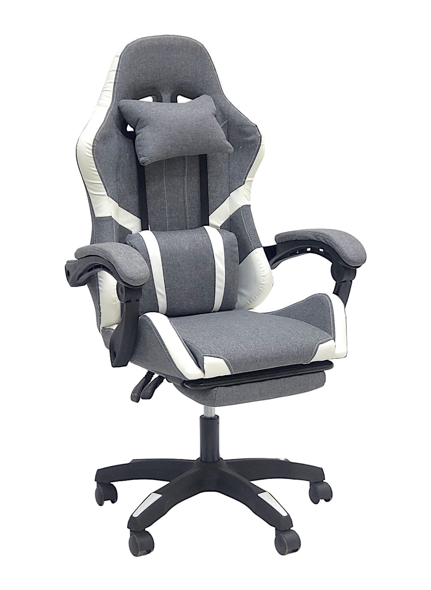 Sabir & Bros Furniture LLC SBF Fabric Gaming Chair - Reclining High Back Office Chair - Adjustable Height, Headrest, Footrest and Lumbar Support - Swivel Video Game Chair - Ergonomic Computer Gaming Chair 