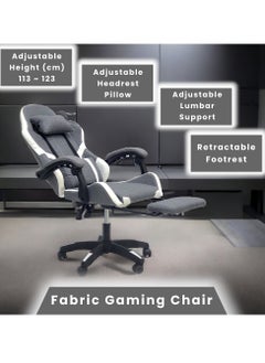 Sabir & Bros Furniture LLC SBF Fabric Gaming Chair - Reclining High Back Office Chair - Adjustable Height, Headrest, Footrest and Lumbar Support - Swivel Video Game Chair - Ergonomic Computer Gaming Chair  - Image 5