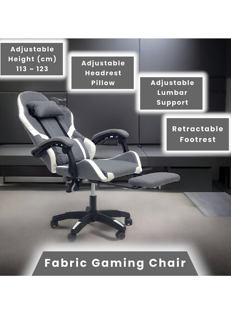 Sabir & Bros Furniture LLC SBF Fabric Gaming Chair - Reclining High Back Office Chair - Adjustable Height, Headrest, Footrest and Lumbar Support - Swivel Video Game Chair - Ergonomic Computer Gaming Chair  - Image 5