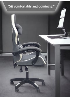 Sabir & Bros Furniture LLC SBF Fabric Gaming Chair - Reclining High Back Office Chair - Adjustable Height, Headrest, Footrest and Lumbar Support - Swivel Video Game Chair - Ergonomic Computer Gaming Chair  - Image 4