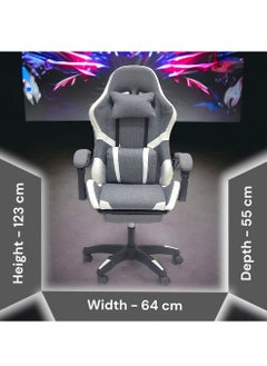 Sabir & Bros Furniture LLC SBF Fabric Gaming Chair - Reclining High Back Office Chair - Adjustable Height, Headrest, Footrest and Lumbar Support - Swivel Video Game Chair - Ergonomic Computer Gaming Chair  - Image 3