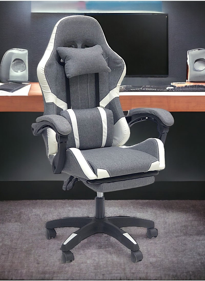 SBF Fabric Gaming Chair - Reclining High Back Office Chair - Adjustable Height, Headrest, Footrest and Lumbar Support - Swivel Video Game Chair - Ergonomic Computer Gaming Chair