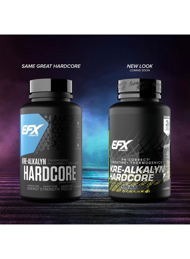 EFX SPORTS EFX سبورتس كري-الكالين هاردكور | مكمل حبوب الكرياتين مونوهيدرات بتوازن درجة الحموضة الحرارية | طاقة وقوة قبل التمرين | 40 حصة، 120 كبسولة - Image 2