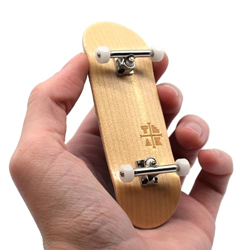 Teak Tuning 32mm Pro Fingerboard Complete Fully Assembled with Pro Level Components Pro Shaped Wooden Deck 32x97mm UltraSpin Bearing Wheels Prodigy Gen2 Trucks Real OG Classic Maple - Image 1