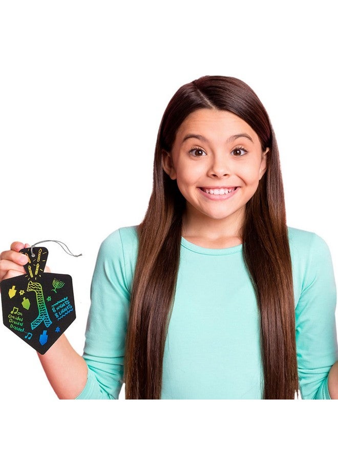 Rite Lite Chanukah Scratch Art, Perfect Hanukkah Gift for Kids, Hanukkah Art Kit, Hanukkah Accessories, Hanukkah Arts and Crafts Kit - Comes with 24 Menorah and Dreidel Cards! - Image 4