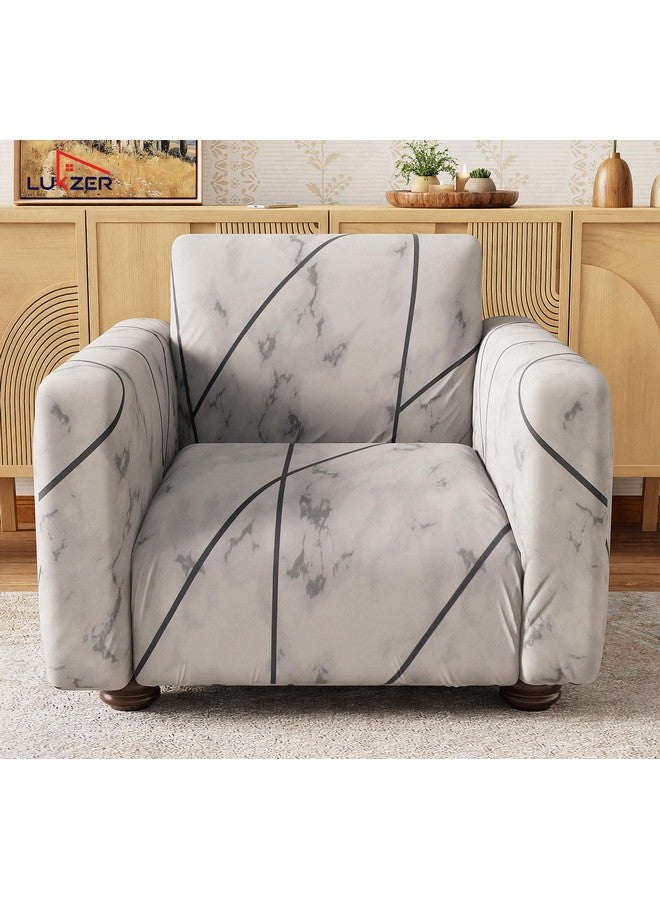 Lukzer غطاء أريكة رمادي من الرخام 5 مقاعد لوكزر | 360° مغطى بالكامل مضاد للانزلاق قابل للغسل | غطاء أريكة من البوليستر + سباندكس 140 GSM (SC-039-05) - Image 4