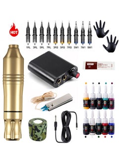 HaLunhi Tattoo Kit，Professional Tattoo Kit Rotary Tattoo Machine Set，Tattoo Pen with Tattoo Needle Power Supply Pedal Tattoo Ink，28pcs for Beginner Tattoo Artist  - Image 1