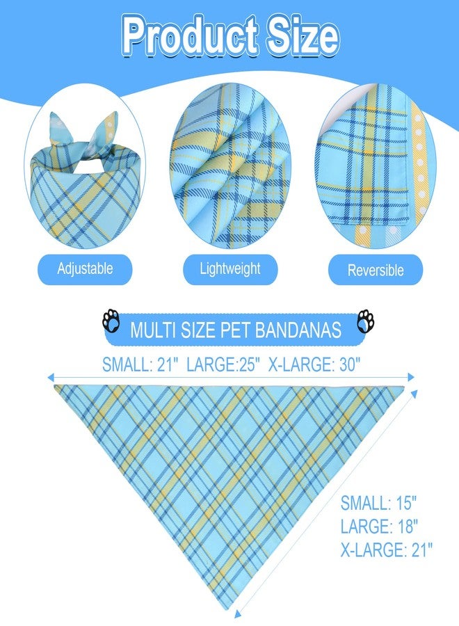Agroon Dog Bandanas Blue XLarge 2PCS, Summer Scarf, Durable Triangle Reversible Bibs Handkerchief for Puppy Pet - Image 3