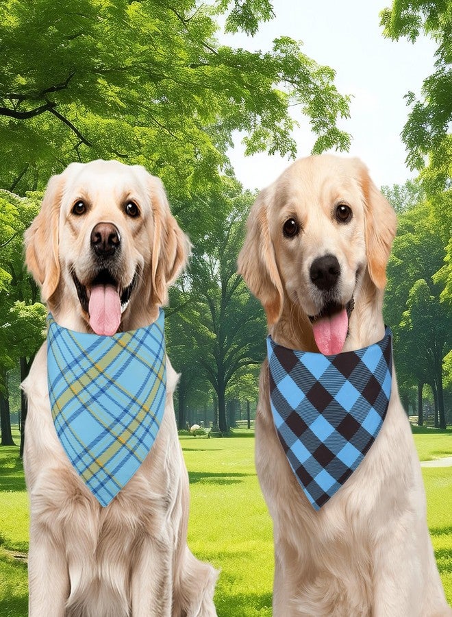 Agroon Dog Bandanas Blue XLarge 2PCS, Summer Scarf, Durable Triangle Reversible Bibs Handkerchief for Puppy Pet - Image 4