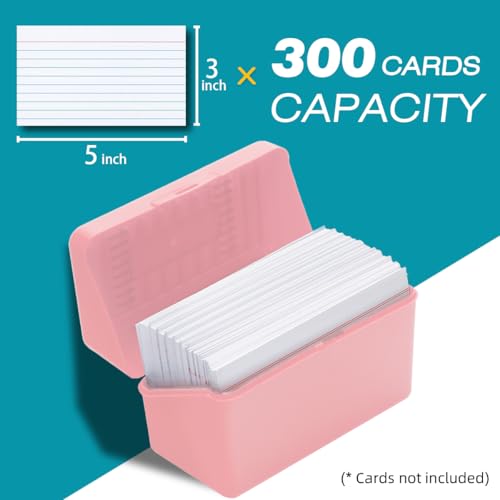 H4D Index Card Holder 3x5, Index Card Box Organizer Case, 3x5 Flash Note Card Holder, 3 Packs (Pastel Colors) - Image 3