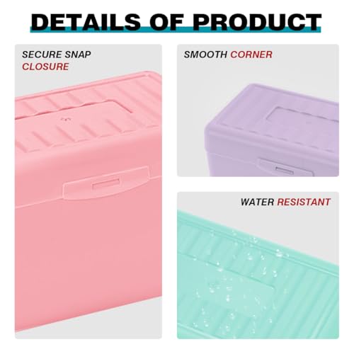 H4D Index Card Holder 3x5, Index Card Box Organizer Case, 3x5 Flash Note Card Holder, 3 Packs (Pastel Colors) - Image 5