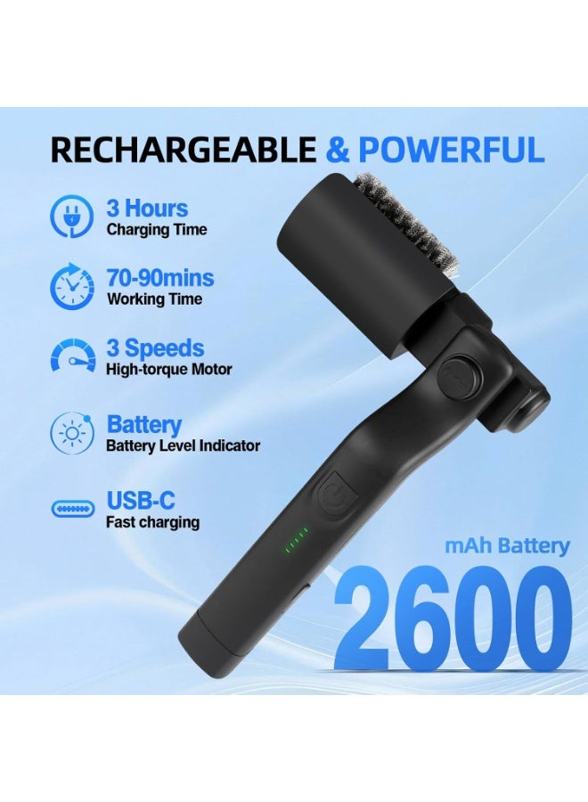 Electric Grill Brush, Rechargeable BBQ Grill Cleaning Brush, Rotary Brush Head Grill Cleaner with Adjustable Speed, Outdoor Barbecue Tool for Grill Camping BBQ Accessories - Image 5