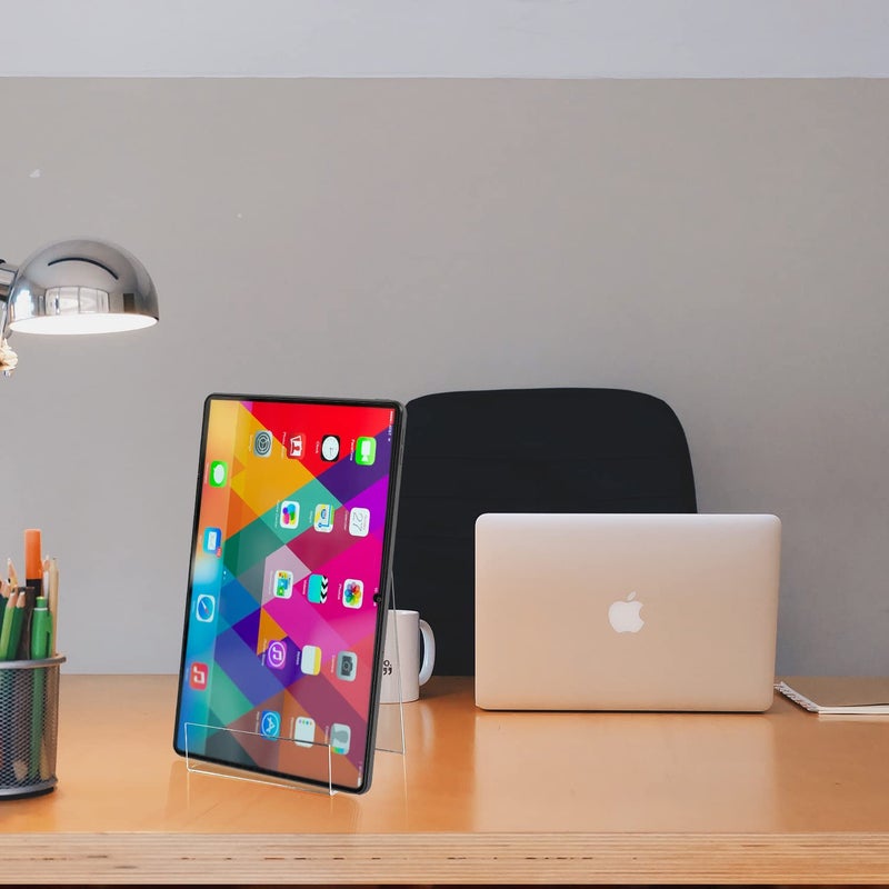 ZOEY Acrylic Book Easel Stand with Ledge Clear Easels Plate - 5 Pack for Books Display, Music Sheets, Artworks, CD, Tablet Holder (Small) - Image 5