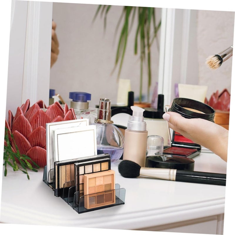 Eyeshadow Palettes Holder Makeup Container 2pcs Large Semi- Gray 7-compartment Cosmetic Organizer Dustproof Vanity Storage for Makeup Accessories - Image 5