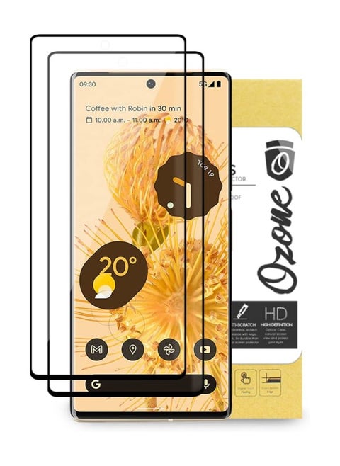 [2 Per Pack] Screen Protector for Google Pixel 6 Pro, Shock Proof Anti-Scratch Tempered Glass 9H Hardness Full HD Coverage Scratch Resistant Touch Sensitive Screen Guard