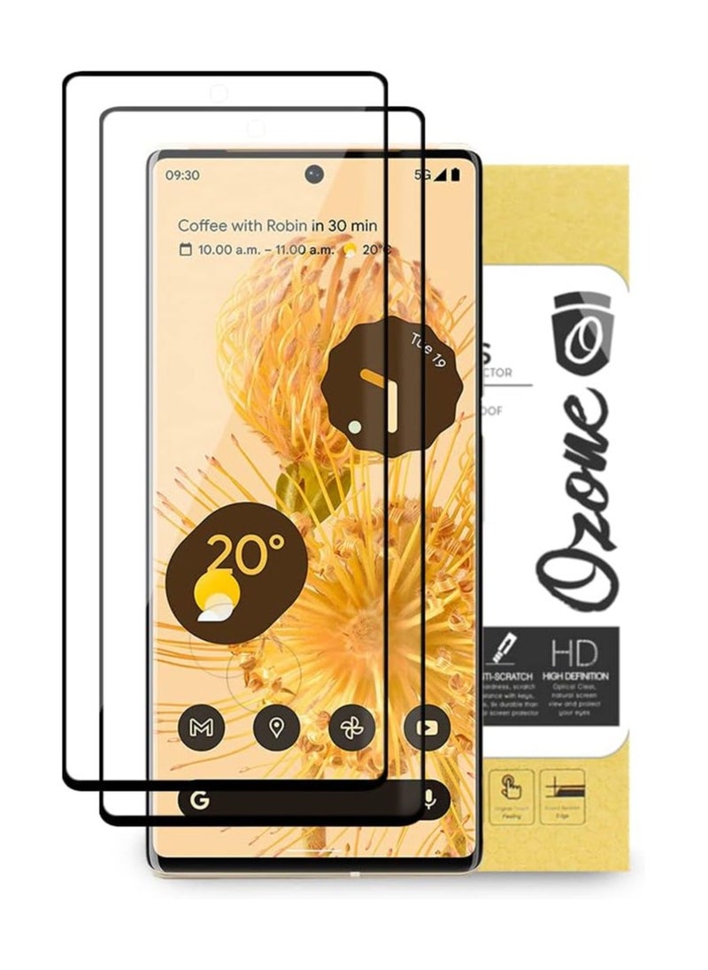 [2 Per Pack] Screen Protector for Google Pixel 6 Pro, Shock Proof Anti-Scratch Tempered Glass 9H Hardness Full HD Coverage Scratch Resistant Touch Sensitive Screen Guard