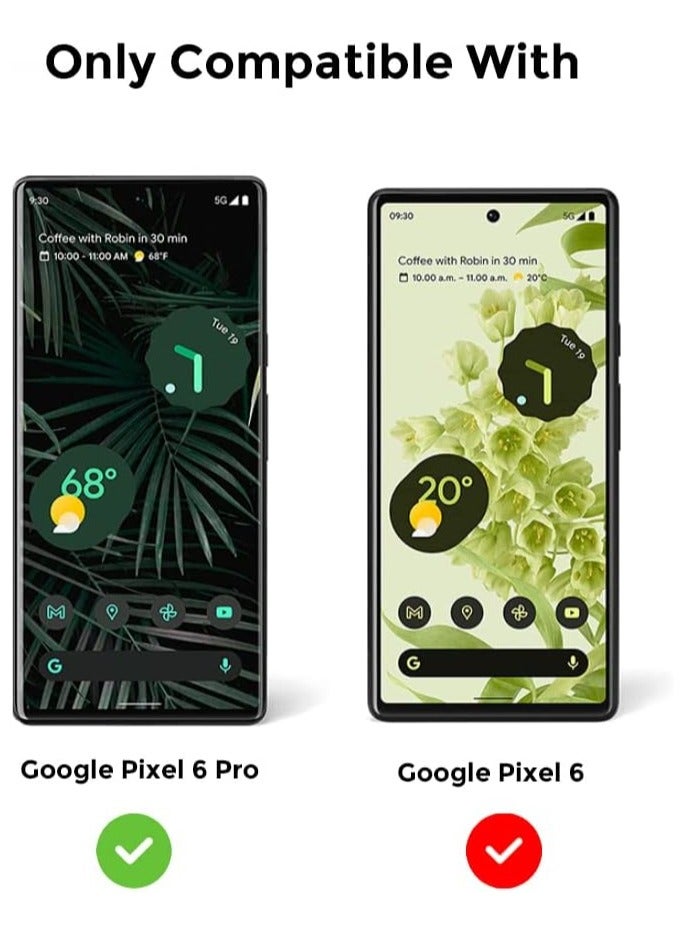 [2 Per Pack] Screen Protector for Google Pixel 6 Pro, Shock Proof Anti-Scratch Tempered Glass 9H Hardness Full HD Coverage Scratch Resistant Touch Sensitive Screen Guard