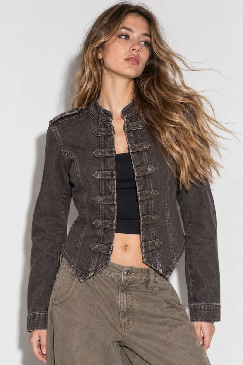 Buttoned Twill Jacket