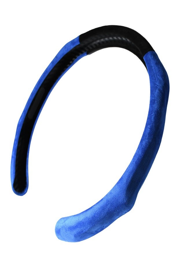 PartsTo Quick Install Sporty Suede Steering Wheel Cover with Blue Grips Universal fit Any 14.5 to 15 inches Car Sedan Coupe SUV Pickup - Image 2
