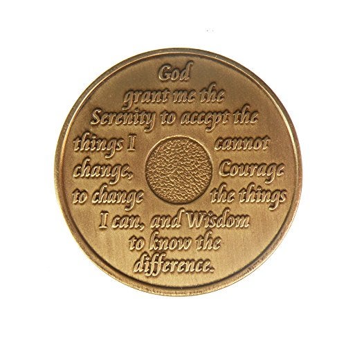 wendells 1 Year Bronze AA Alcoholics Anonymous Birthday Anniversary Recovery Medallion Coin Chip - Image 5