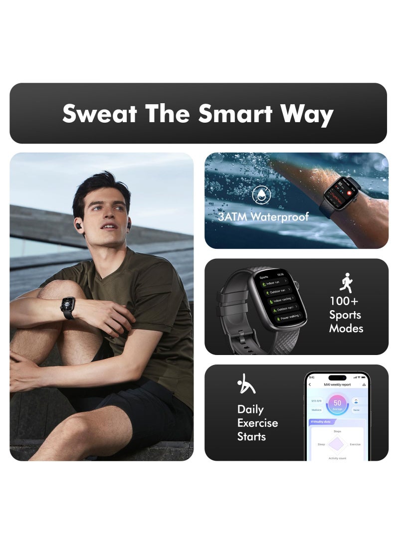 Arabest Smart Watch for Women Men - (Answer/Make Calls) Compatible with iOS/Android Phones,3ATM Waterproof,Heart,Rate,Sleep,Pressure,Steps Monitor,100+ Sports Trackers - Image 2