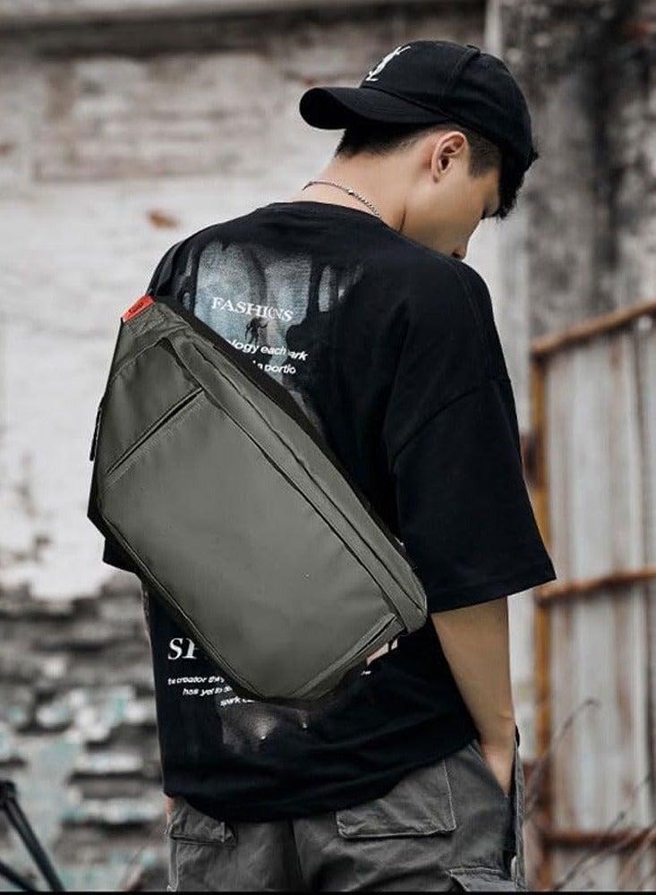 Waist Bag for Man Large Waterproof Crossbody Waist Bag Adjustable Straps Premium Lightweight Sporting Waist Bag Pack for Gym Fitness Workout Travel Work Commute Dark Green - Image 3