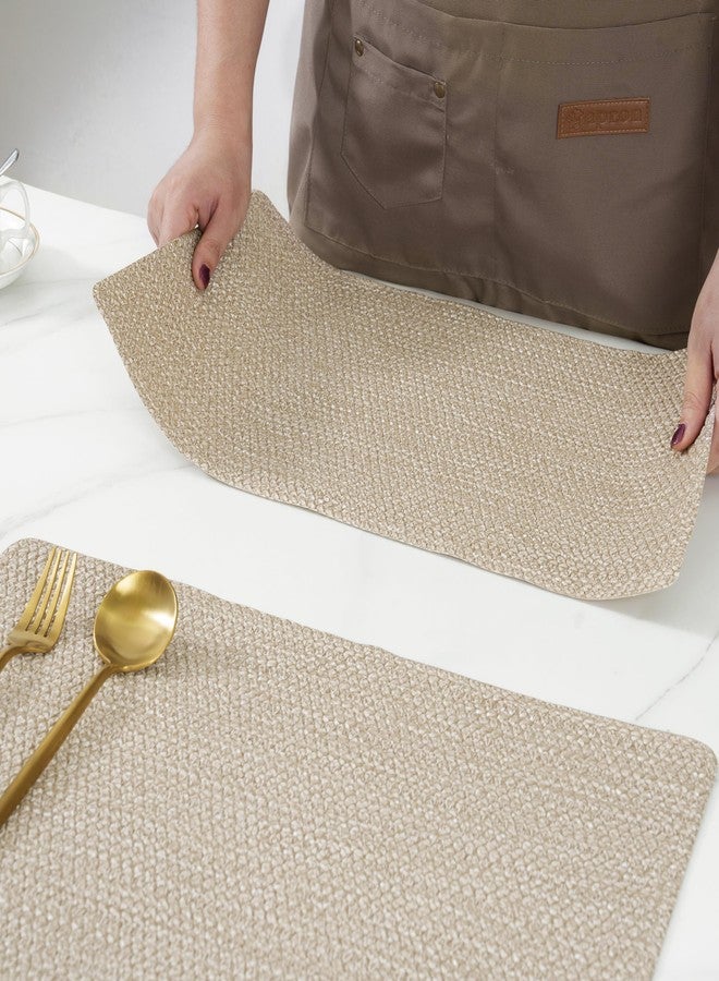 بوليت مفارش طاولة طعام من الفينيل المنسوج القابل للغسل للاستخدام الداخلي والخارجي من بوليت، طقم من 4 قطع - Image 5