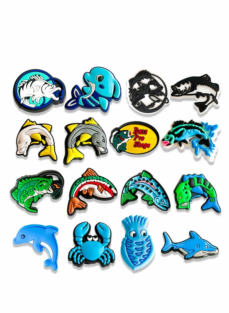 SYOSI Shoes Decoration Charms for Croc Clog Sandals Decoration, Fishing Croc Charms, Fishing Charms for Adults Bracelet Party Favors  - Image 1