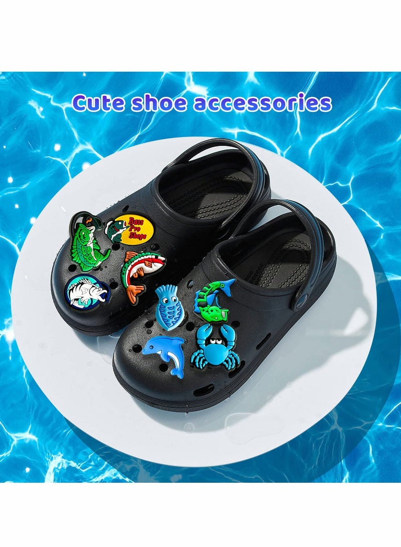SYOSI Shoes Decoration Charms for Croc Clog Sandals Decoration, Fishing Croc Charms, Fishing Charms for Adults Bracelet Party Favors  - Image 2