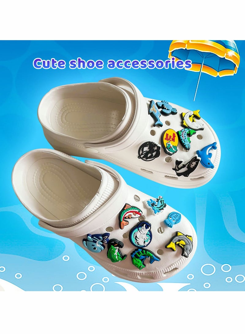 SYOSI Shoes Decoration Charms for Croc Clog Sandals Decoration, Fishing Croc Charms, Fishing Charms for Adults Bracelet Party Favors  - Image 4