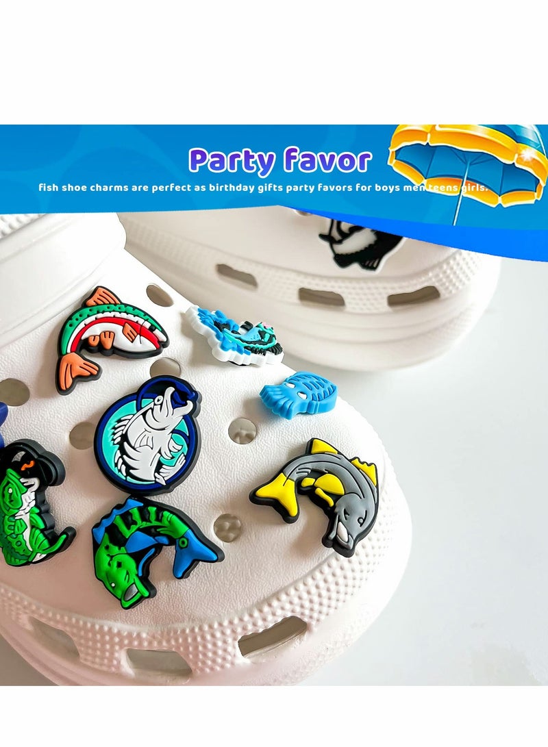 SYOSI Shoes Decoration Charms for Croc Clog Sandals Decoration, Fishing Croc Charms, Fishing Charms for Adults Bracelet Party Favors  - Image 3
