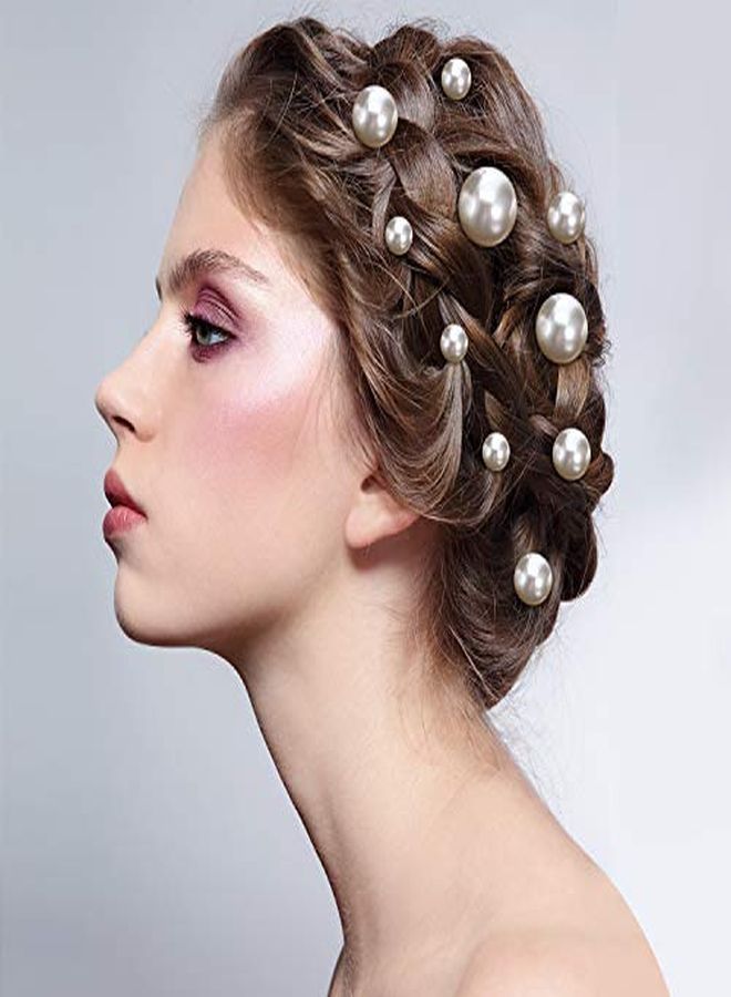 WILLBOND 40 Packs Pearl Hair Pins Wedding Bridal Flower Pins For Brides And Bridesmaids Hair Style (Mix Size) - Image 2
