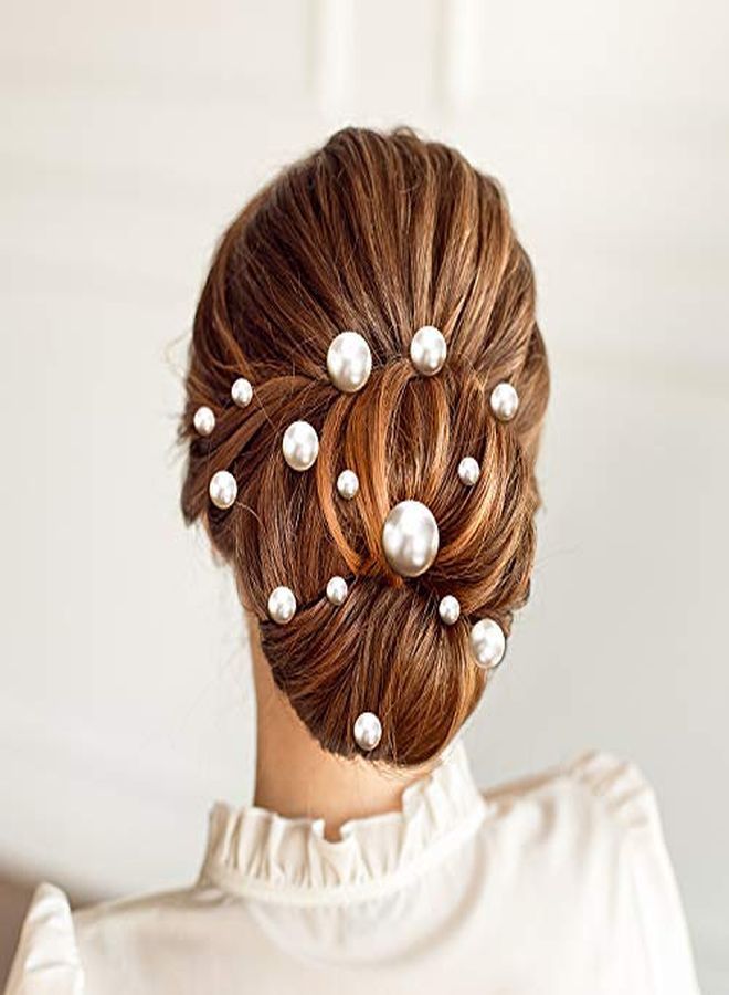 WILLBOND 40 Packs Pearl Hair Pins Wedding Bridal Flower Pins For Brides And Bridesmaids Hair Style (Mix Size) - Image 3