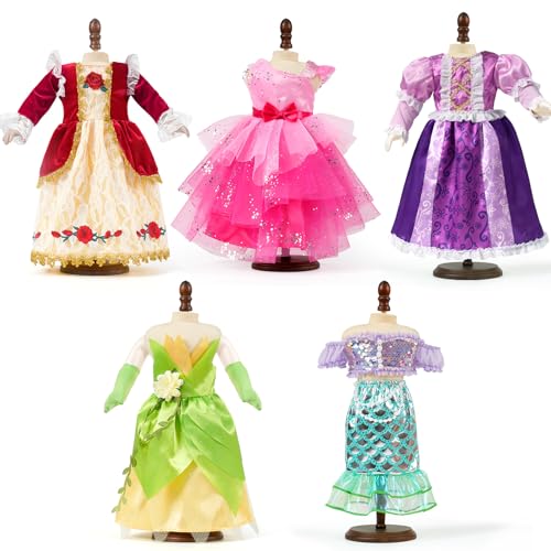 WONDOLL 18 Inch Doll Clothes and Accessories 5Piece Princess Dress Up Set Complete Outfits for 18 Inch Dolls Perfect for Dress Up Play Birthday Gifts No Doll - Image 5